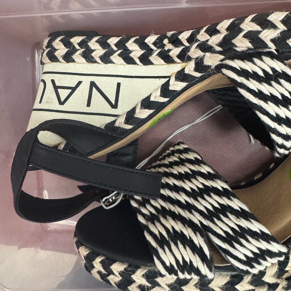 Nautica Black and Cream Espadrille Sandals - Picture 3 of 5
